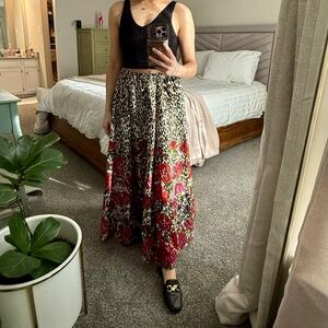 Cheetah, floral skirt